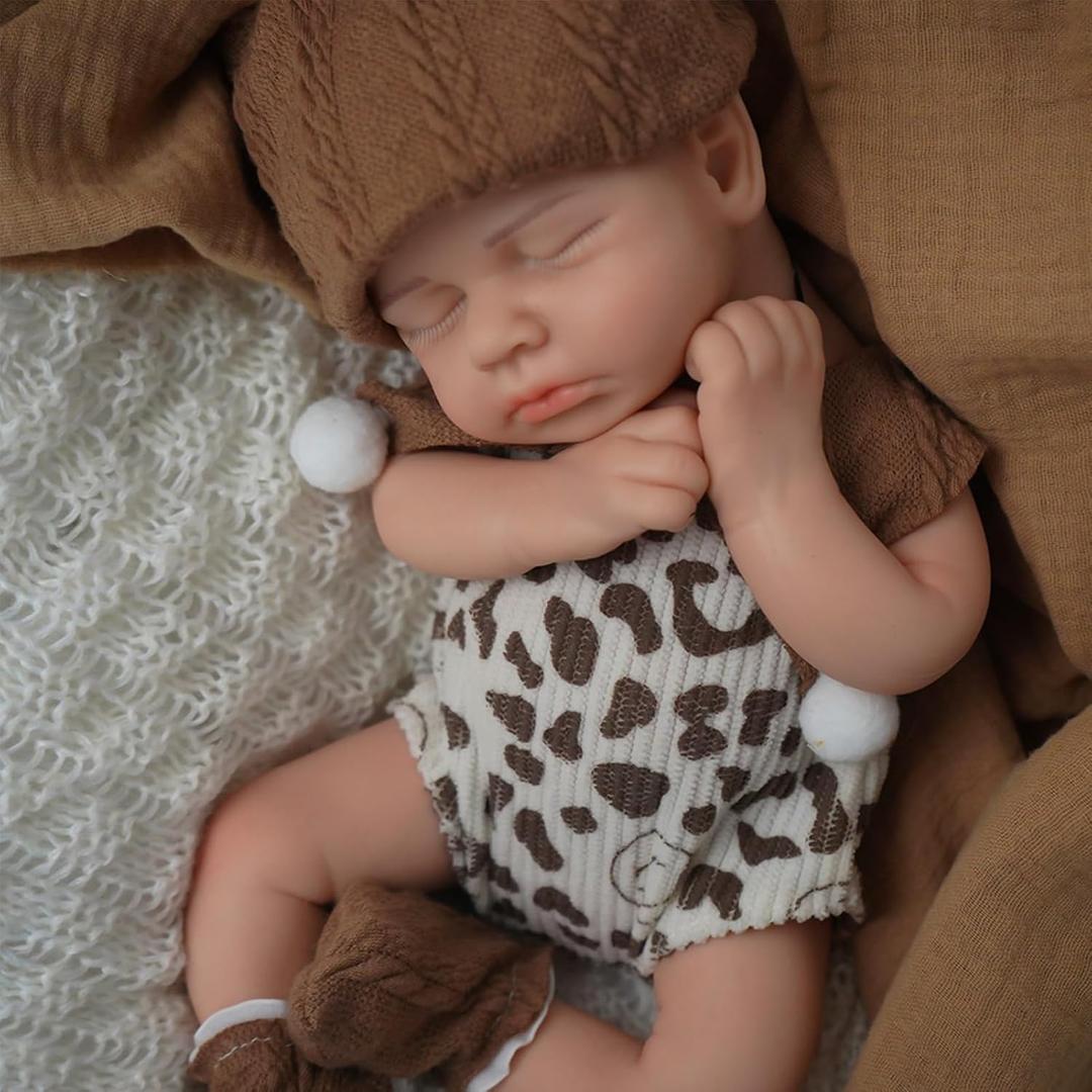 Lifelike Reborn Baby Dolls - 12-inch Full Silicone Newborn, Real Life Baby Dolls with Realistic Veins & Sleeping Pose - Real Baby Reborn Gift Set for Kids Age 3+