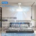 Passky Ceiling Fans with Lights, 52 inch Sleek Ceiling Fan with Light and Remote Control, 3CCT, Dimmable, Reversible, Noiseless, White Ceiling Fan for Bedroom, Living Room