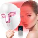 LED Light Therapy Face Mask,FSA/HSA Eligible,Red Light for Wrinkle Blue Light for Acne,4 Colors Face Mask with Timing Function