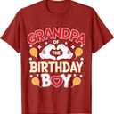 Grandpa of The Birthday Boy Family Party Decor Grandson T-Shirt Red Small
