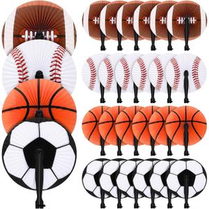 Taiyin 24 Pcs Paper Fans Party Supplies Decorative Folding Handheld Fans Baby Shower Favors for Summer Holiday Wedding Birthday Gifts Party Supplies(24 Pcs,Ball)