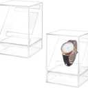 PH PandaHall 2pcs Watch Display Stand Boxes, 3x3x4.7 inch Clear Acrylic Single Watch Holder Case Bracelet Display Rack Jewelry Holder Stand Watches Organizer Storage Stands for Men Women Watch Display