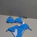 AI'MAGE Bikini Set for Women Triangle Floral Print Bikini Set Two Piece Swimsuit V Neck Bathing Suits (X-Large, Black Leaf Print)