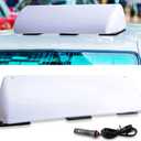 YXQ 19" LED Blank Taxi Cab Sign5W 12V Strong Magnet Car Roof Top Topper Light Waterproof for DIY Sign Advertising FreewayWhite