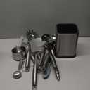 Home Hero 32-Piece Stainless Steel Kitchen Utensil Set - Heat-Resistant Nonstick Silicone Tools - Durable Stainless Steel Cooking Tools - Measuring Cups & Spoons with Holder - 32 Pc, Silver