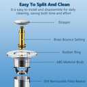 Sink Drain Strainer, 4 Pcs Pop Up Sink Stopper Bathroom with Removable Hair Catcher Basket, Kitchen Bathroom Drain Stopper Filter, Drain Hair Catcher for 1.1"-1.45" Basin Drain Holes