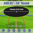 Moosfor Round Spandex Tablecloth, Elastic Fitted Waterproof Tablecloths for 45"-56" Tables, Stretch Washable Picnic Table Cover for Camping, Dining, Indoor and Outdoor, Black