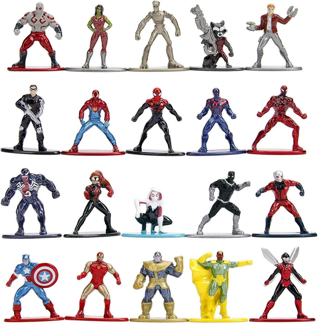 Marvel 1.65" Die-cast Metal Collectible Figures 20-Pack Wave 1, Toys for Kids and Adults