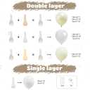 Pearl White Balloon Garland Arch Kit, Double Stuffed Pearl White Cream Ivory Sand White Party Balloons for Wedding Bridal Baby Shower Bachelorette Neutral Anniversary Birthday Party Decorations
