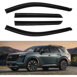 Pathfinder Rain Guards - Window Visors for Nissan Pathfinder 2022-2026, Out-Channel Side Window Rain Guards for Pathfinder Accessories, 4PCS, Black, Car Accessories