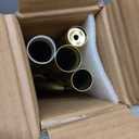 Brass Window Curtain Rod, 28-56 Inch, 1 Inch Diameter, Adjustable with Aluminum Finials and Brackets, Wrap Around Design