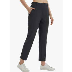 baleaf Women's Golf Pants with Belt Loops Zipper Pockets Stretch Travel Work Bussiness Dressy Casual Slacks UPF 50+, Size L