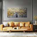 Tree of Life Large Wall Art for Living Room, Golden Tree Neutral Abstract Canvas Painting Art Prints, Nature Plant Modern Pictures Wall Decor for Bedroom Bathroom Dining Room Office 24"X48"