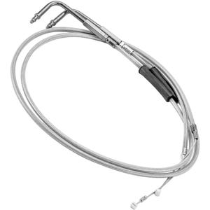 Extended Length 42" Throttle Cable & Idle Cable Kit Replacement for Harley Sportster XL 883 1200 Dyna Softail (2010-2023), Stainless Steel Chrome Plated, Compatible with OEM 56579-02A