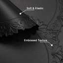 Noctiflorous Round Faux Leather 15 Inch Placemats Set of 6 Waterproof Wipeable Heat Resistant Tablemat for Dining Table Kitchen Non Slip Washable Oilproof Table Place Mat for Indoor Outdoor(Black, 6)