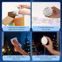 Flutesan 5 Pcs Winter Window Lights Decorations, Battery Powered Winter Window Hanging Lighted Snowman Star Angel Snowflake Moon Shaped LED Sucker for Tree Windows Fireplace Indoor Decor