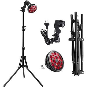 Wolezek LED Red Light Lamp with Stand, Adjustable Tripod 15"-61", 18 LEDs 660nm & 850nm Combo, E26 Standard Socket, Aluminium Shell, Black (R01D)