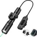 GOPLANT 2500 Lumen Aircraft-Grade Aluminum Tactical Flashlight, 2.5Hours Long Runtime LED Weapon Lights, Rifle Light Laser Combo, Picatinny Rifle Flashlight with Momentary Strobe Function & Remote Switch (Large)