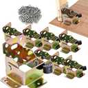 8 PCS Folding Bracket, Top Direct Iron Folding Lock Extension Table Chair Bed Leg Foldable Support Brackets Hinge Self Lock Hinges with Screws