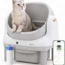 ABRCT Open Top L1 Self Cleaning Litter Box,Electronic Hands-Free,Smart Robot,Automatic Cleaning Litter Box-App Control & Safe Anti-Pinch,with Safety Sensors & Liner for Small & Medium-sized Cats,White
