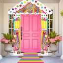 Namalu 4 Pcs Candy Party Door Decorations Sweet Candy Door Banner Colorful Runner Rug Background Lollipop Porch Sign for Birthday Baby Shower Sweet Shop Backdrop Photo Booth Party Supplies (Multicolor)