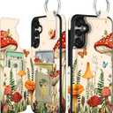 Shorogyt for Samsung Galaxy S24 Plus/for Samsung Galaxy S25 Plus Wallet Case with Card Holder - Designer Mushroom Frog Pattern Kickstand Magnetic Clasp Back Flip Folio Leather Phone Cases for S24 Plus
