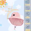Outdoor Kids Sun Hat with Neck Flap UPF 50+ Quick Dry Beach Hats for Baby Boys Girls Age 2-12 Years Adjustable (Pink)
