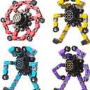 Transformable Fidget Spinners 4 Pcs for Kids and Adults Stress Relief Sensory Toys for Boys and Girls Fingertip Gyros for Party Favors Stocking Stuffers Bulk for Kids