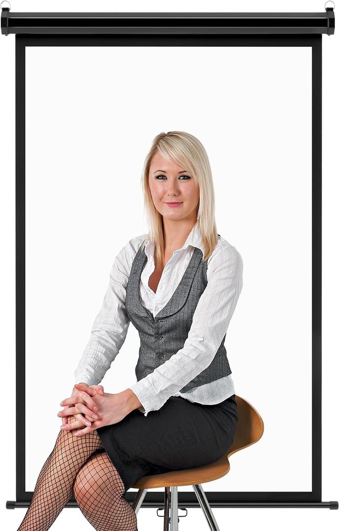 Colingmill Retractable White Backdrop 36 x 55in, ID Photo Background Screen, 30.7 x 52 inches