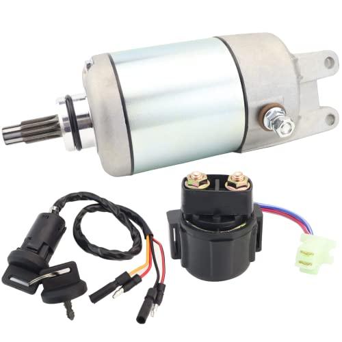 STABSOLI Starter Motor & Solenoid Relay & Ignition Switch Replacement for Honda ATV FourTrax 300 TRX300 TRX300FW 1988-2000 31200-HC4-023 31200-HC4-033 SM13213 128000-4400