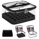 Beloving Nail Polish Organizer Bag Holds 30 Bottles (15ml/0.5 fl.oz) Portable Supplies Organizer Handbag for Manicure Tools, Portable Nail Supplies Kit Organizer Carrying Case (Black)