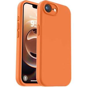 Vooii Compatible with iPhone 16e Case, Liquid Silicone Upgrade [Camera Protection] [Soft Anti-Scratch Microfiber Lining] Shockproof Phone Case for iPhone 16e 6.1 inch - Bright Orange