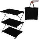 Folding Shelf Storage Rack, 3-Tier Storage Shelf Racks and Shelving Organizer for Kitchen Camping Picnic BBQ Indoor Outdoor
