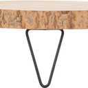 Creative Co-Op Large Paulownia Wood Pedestal with Metal Legs