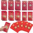 24 Pcs Chinese New Year Envelopes 2026 Year of the Horse Red Envelopes Zodiac Souvenir Coins Red Packet Lucky Money Chinese Lucky Coin for Blessing Health Wealth Lunar Spring Festival Party Gift