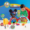 Disney Jr. Mickey Mouse Clubhouse Deluxe 28-inch Playset with 2 Exclusive Bonus Figures and Lights & Sounds, 18-Pieces, 3-inch Articulated Figurine Toys, Ages 3 and Up by Just Play, Large