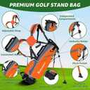 6 Pieces Kids Golf Club Set, Junior Golf Club Set Ages 4-12 Includes Stand Bag, 1# Drive, 5# Hybrid, 6/7#, 9/P# Irons and Putter, Right Hand for Boys Girls,Orange,6-10 Ages