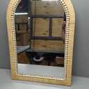 ULIKE Rattan Mirror for Bathroom, 20x30 Inch Arch Rustic Farmhouse Wall Decor with Handmade Wicker Frame, Boho Mirror for Nursery Bedroom Living Room Entryway