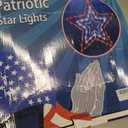4th of July Patriotic Decorations, Red White and Blue Memorial Day Decor Star Lights, Timer 14.2In Iron Frame 70Led Fairy Star Lights, 8 Mode with Remote Window Wall Silhouette for Home