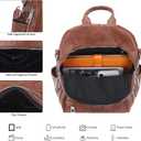 Angel Kiss Small Backpack Purse for Women,Soft Vegan Leather Roomy Backpacks,Designer Ladies Shoulder Backpack Fashion Handbag with Removable Strap,Brown