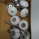 Set of 10 Ceramic Cabinet Colorful Knobs for Kitchen, Cabinet, Drawer, Wardrobe (Black & White)