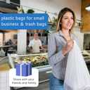 LimonLaviu Plastic Bags - 100 Pack (11.5'x 6.5" x 21') with Handles for Small Business, Restaurants, Grocery & Trash