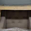 Homepop Home Decor | Upholstered Tufted Swoop Arm Accent Chair | Accent Chairs for Living Room & Bedroom | Decorative Home Furniture (Tan)