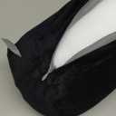 Bolster Pillow with Removable Velvet Cover, Round Cylinder Neck Roll Pillow for Head, Back, Leg Support, Decorative Bed and Couch Pillow 16 x 6 Inches (Black)