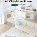 DREO Fan for Bedroom, 120° Oscillating Standing Fan, Quiet Pedestal Fan with DC Motor, 9 Speeds, 4 modes, 20dB, 120° Manual Vertical, 37-42" Adjustable Height, 9H Timer, White