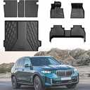 ANBINGO Floor Mats & Cargo Liner for BMW X5 (G05) 2018-2024, sDrive40i / xDrive40i / xDrive50i / xDrive50e / M50i / M60i / M Base/M Competition, All Weather Waterproof TPE Car Mats, Full Set-Black