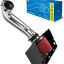 PHILTOP 3.5" Cold Air Intake Kit System + Heat Shield Compatible with Dodge Ram 1500/2500/3500 2009-2021 V8 5.7L, High Performance, Red