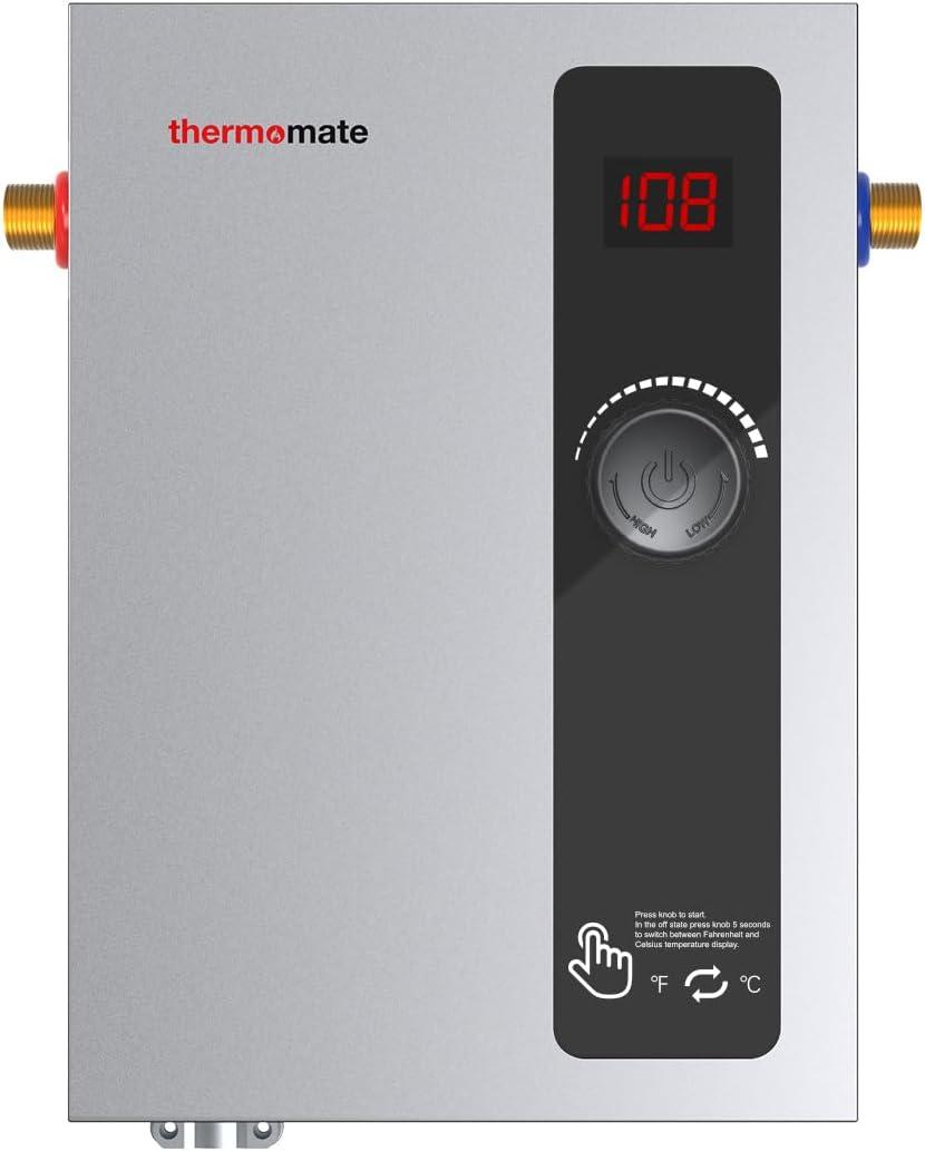 ThermoMate Tankless Water Heater Electric, 11kW at 240 Volt, On Demand Instant Hot Water Heater for Point of Use, Self-Modulating Save Energy, Save Space, 2.15GPM at 35F Rise