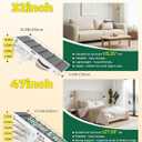 Dog Ramp for Small & Medium Dogs Foldable Pet Ramp for Bed (White) | 5 Adjustable Heights 13.98"-27.56'', No Assembly, Non-Slip Carpet, Portable Handle, Natural Wood Frame, Senior Dog Friendly