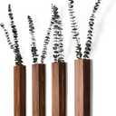 Wooden Wall Planter Set of 4 - Modern Home Decor for Living Room, Bedroom, Bathroom - Walnut Finish Planter for Dried Flowers, Faux Greenery, Indoor Plants